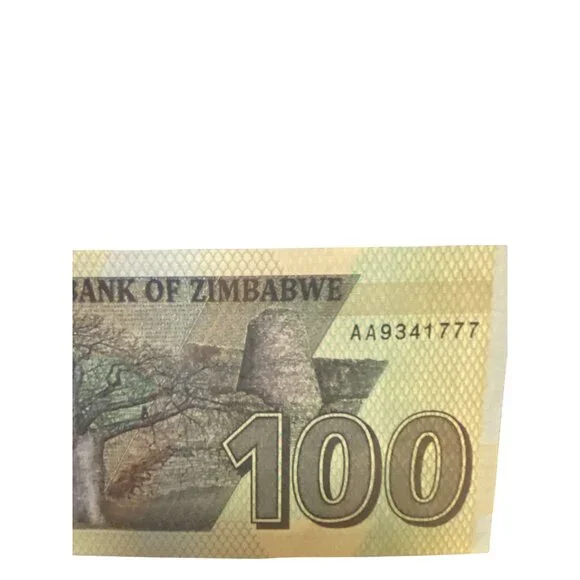 Reserve Bank Of Zimbabwe 100 Dollar Banknote Collectible Currency AA9341777 - Picture 3 of 4